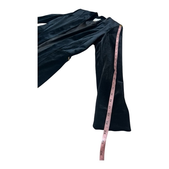 Calvin Klein Luxe Black Velvet Sharp Shoulder Collareless blazer Womens 6 P - Picture 13 of 16